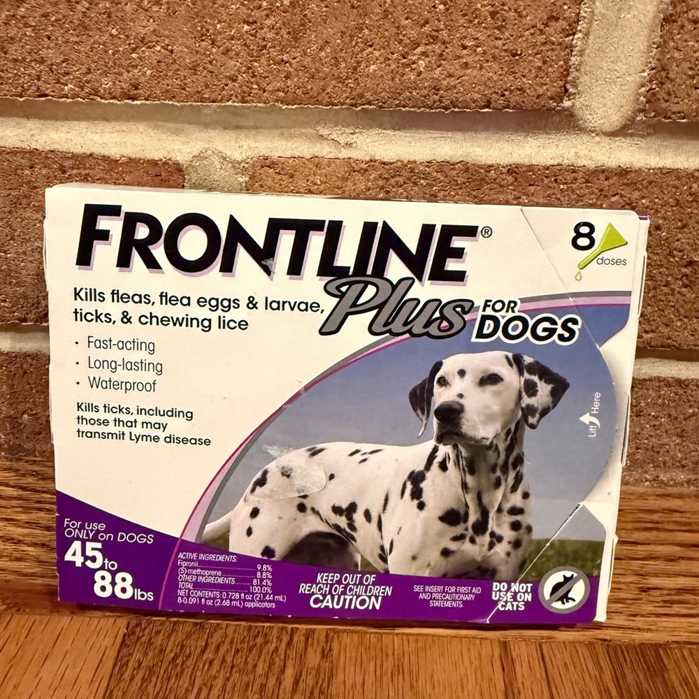 Frontline Plus Dogs Flea and Tick Treatment for Dogs 45 To 88 lb, 8 Doses